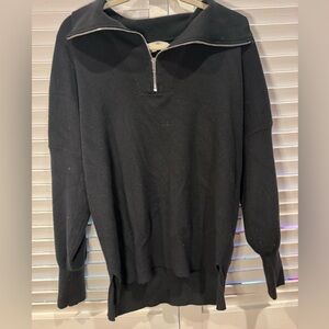 Abercrombie & Fitch Soft A&F Black Half Zip Sweater Oversized Women’s M Cozy